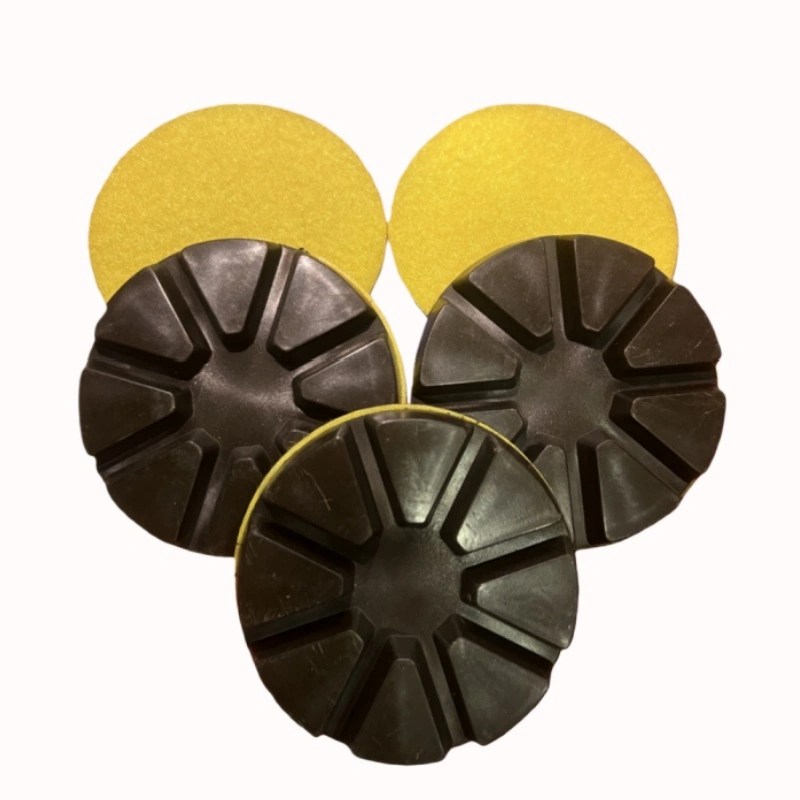 Resin polishing pads for concrete and stone